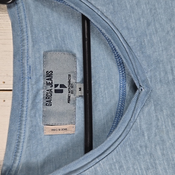 3/$15 garcia jeans light blue short sleeve thin tshirt mens size medium - Picture 3 of 7